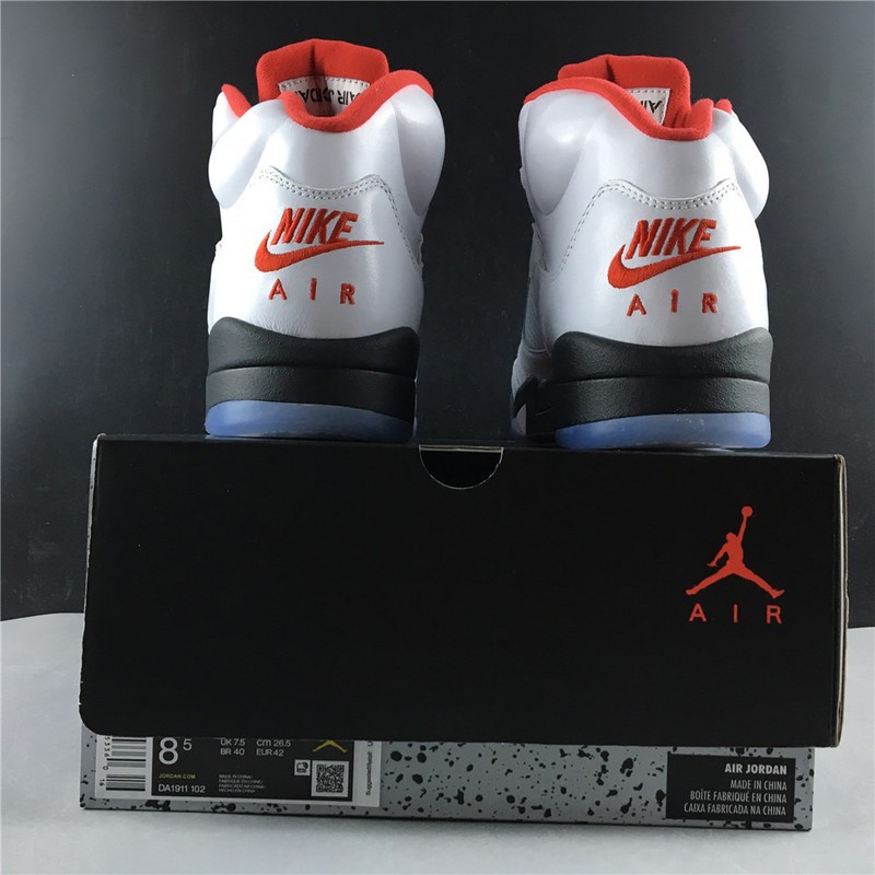 Air Jordan 5 Fire Red 2020 Silver Tongue DA1911-102