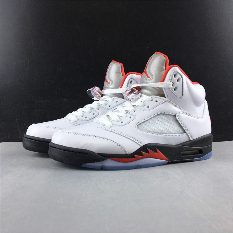 Air Jordan 5 Fire Red 2020 Silver Tongue DA1911-102