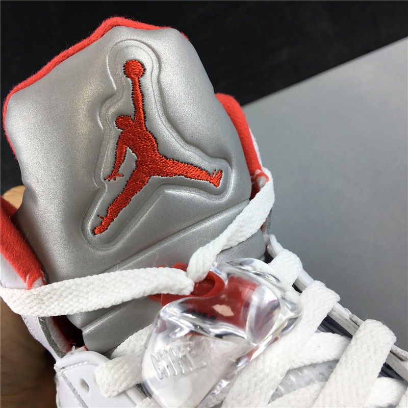 Air Jordan 5 Fire Red 2020 Silver Tongue DA1911-102
