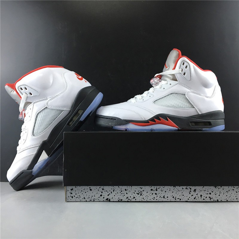 Air Jordan 5 Fire Red 2020 Silver Tongue DA1911-102