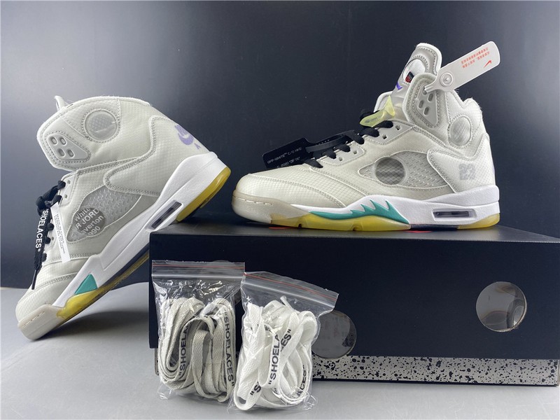 Off-White Air Jordan 5 white green purple  CT8480-105