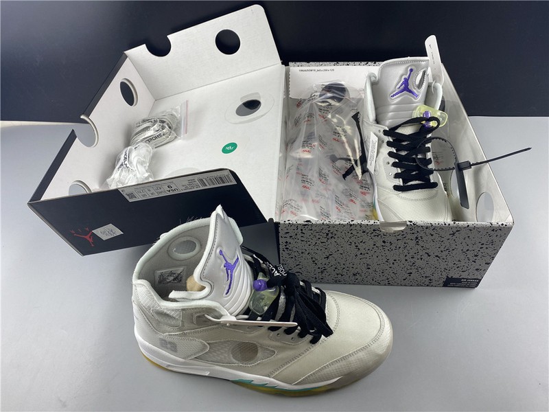 Off-White Air Jordan 5 white green purple  CT8480-105
