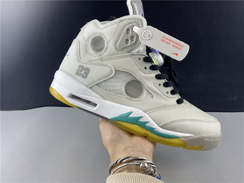 Off-White Air Jordan 5 white green purple  CT8480-105