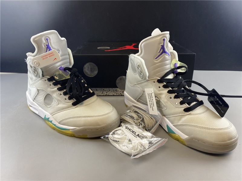 Off-White Air Jordan 5 white green purple  CT8480-105