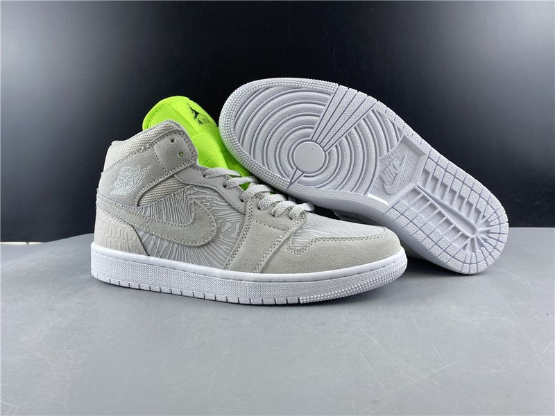 Air Jordan 1 Mid vast grey ghost green  CV3018-001
