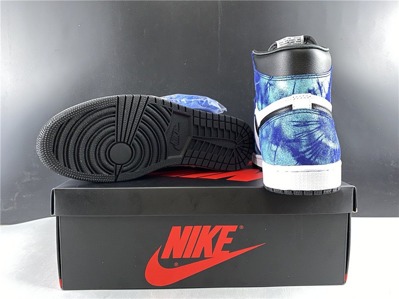 Air Jordan 1 Tie-Dye white black aurora green CD0461-100