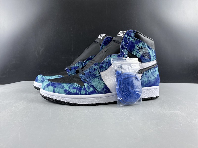 Air Jordan 1 Tie-Dye white black aurora green CD0461-100