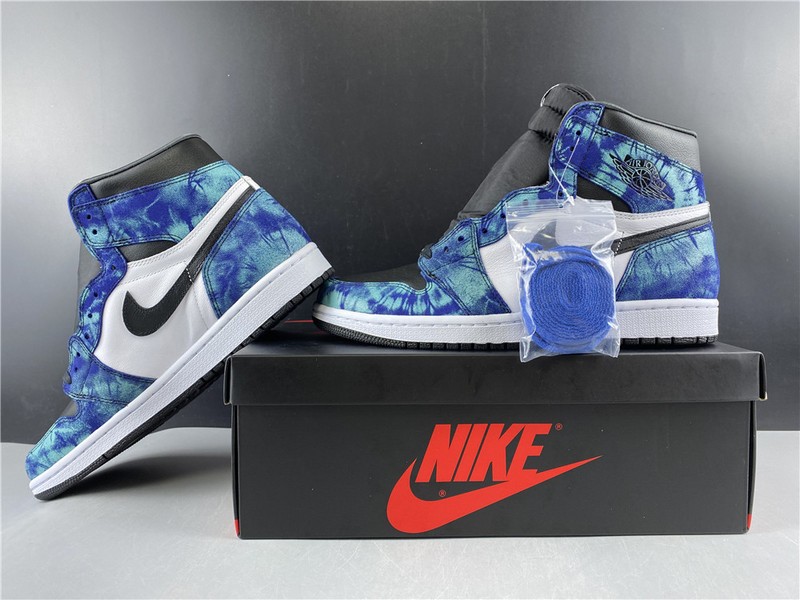 Air Jordan 1 Tie-Dye white black aurora green CD0461-100