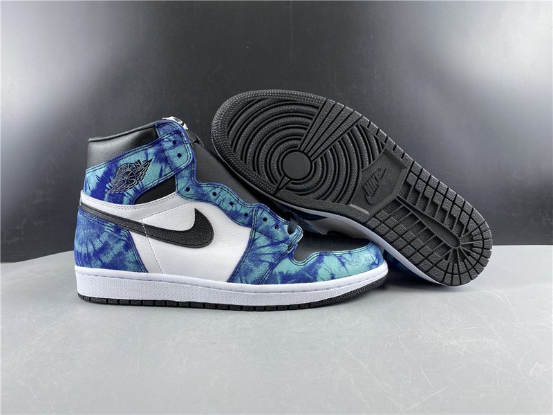 Air Jordan 1 Tie-Dye white black aurora green CD0461-100