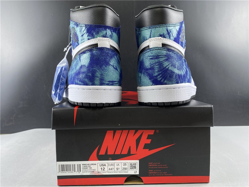 Air Jordan 1 Tie-Dye white black aurora green CD0461-100