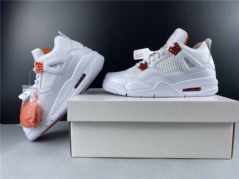 Air Jordan 4 Retro “Pure Money”  white orange 308497-104