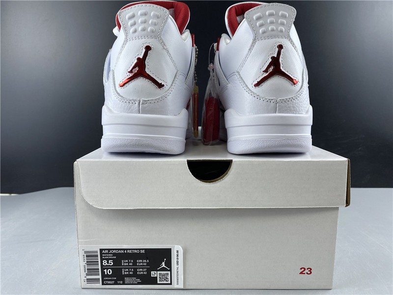 Air Jordan 4 Retro “Pure Money”  white red 308497-102