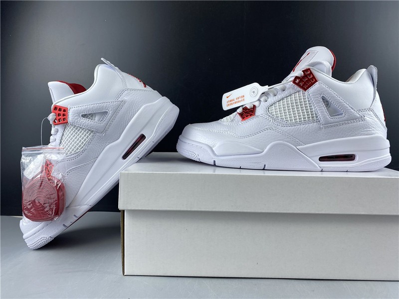 Air Jordan 4 Retro “Pure Money”  white red 308497-102
