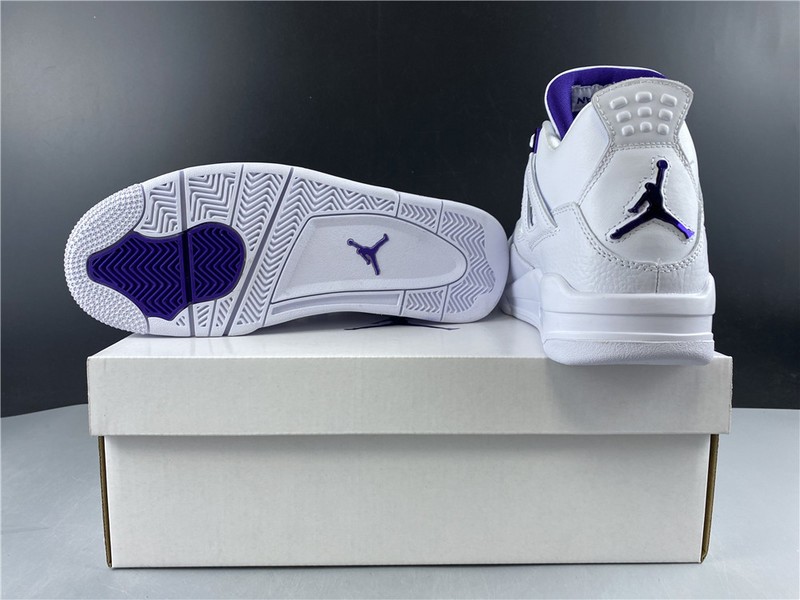Air Jordan 4 Retro “Pure Money”  white purple 308497-100