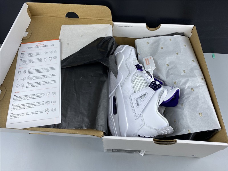 Air Jordan 4 Retro “Pure Money”  white purple 308497-100