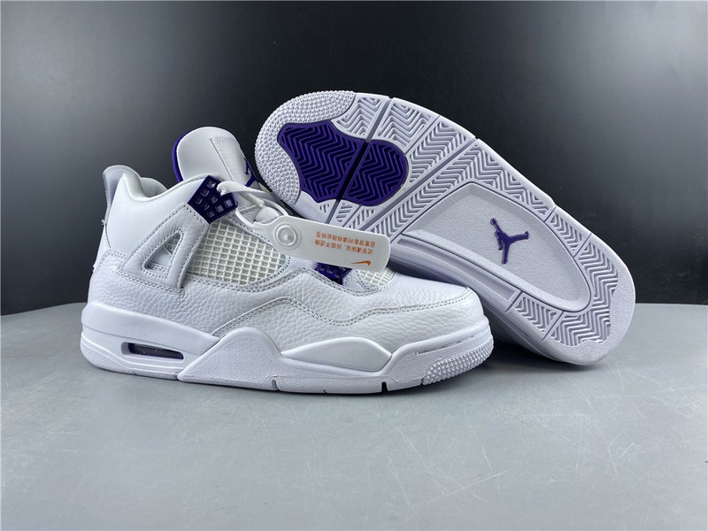 Air Jordan 4 Retro “Pure Money”  white purple 308497-100