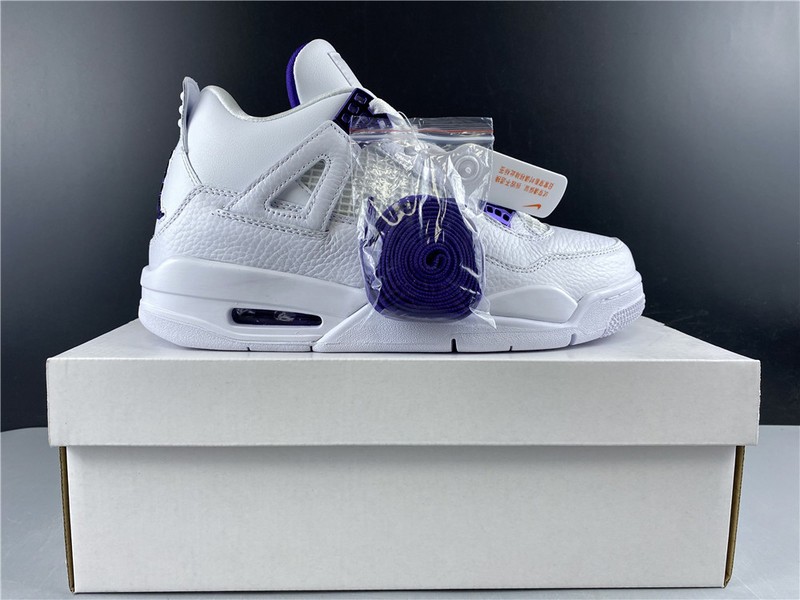 Air Jordan 4 Retro “Pure Money”  white purple 308497-100