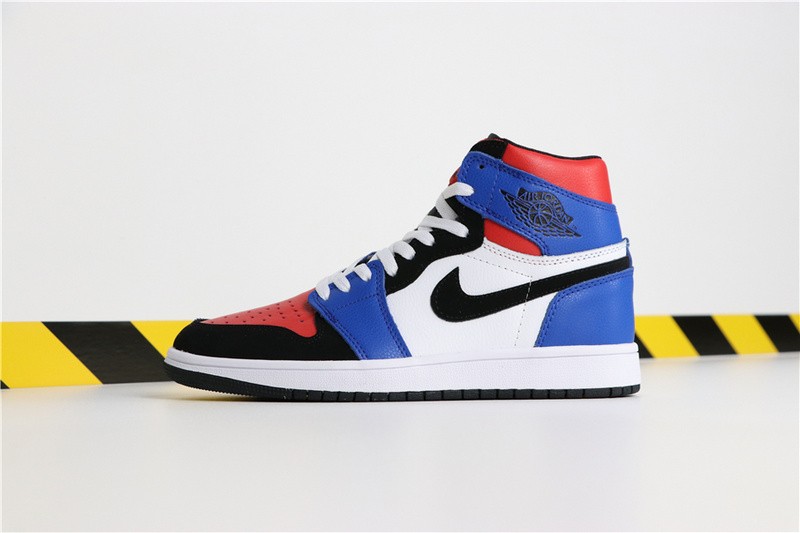 Air Jordan 1 Mid Top 3 Blue Red Black White 554724-124