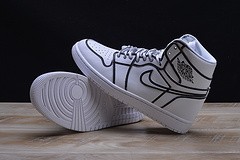 Nike Air Jordan 1 Retro “Comic 3D Pencil” White Hand-Painted MENS  AA4724-110