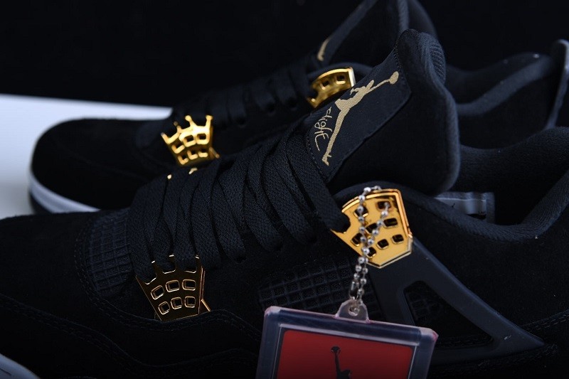 Air Jordan 4 “Royalty”  Black/Metallic Gold-White mens 308497-032