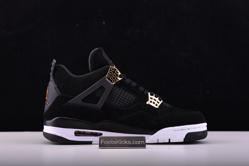 Air Jordan 4 “Royalty”  Black/Metallic Gold-White mens 308497-032