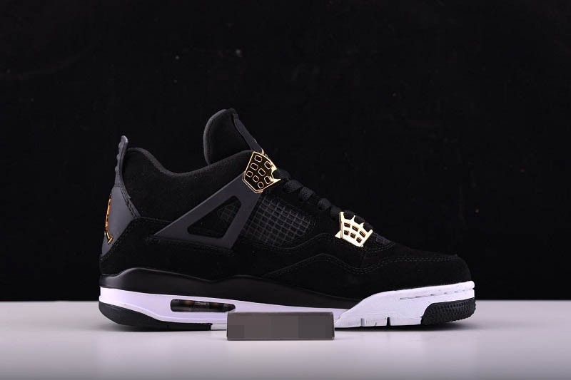 Air Jordan 4 “Royalty”  Black/Metallic Gold-White mens 308497-032