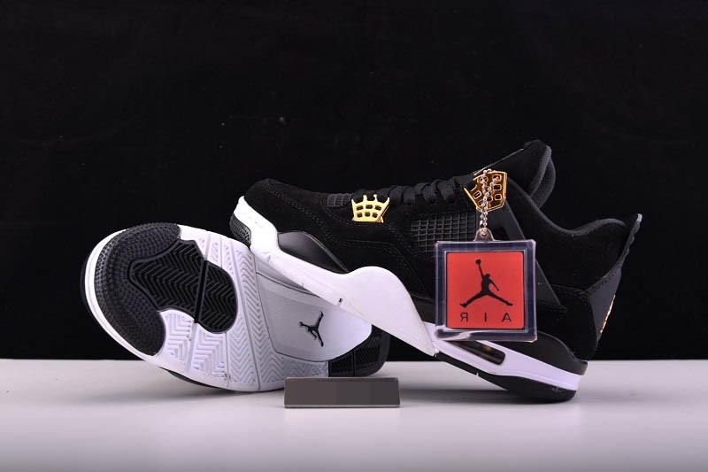 Air Jordan 4 “Royalty”  Black/Metallic Gold-White mens 308497-032
