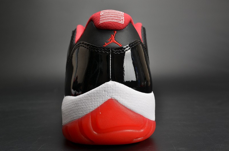 AIR JORDAN 11 RETRO LOW "BRED" BLACK/ RED mens 528895-012