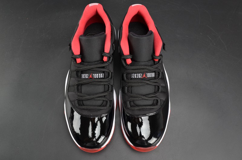 AIR JORDAN 11 RETRO LOW "BRED" BLACK/ RED mens 528895-012