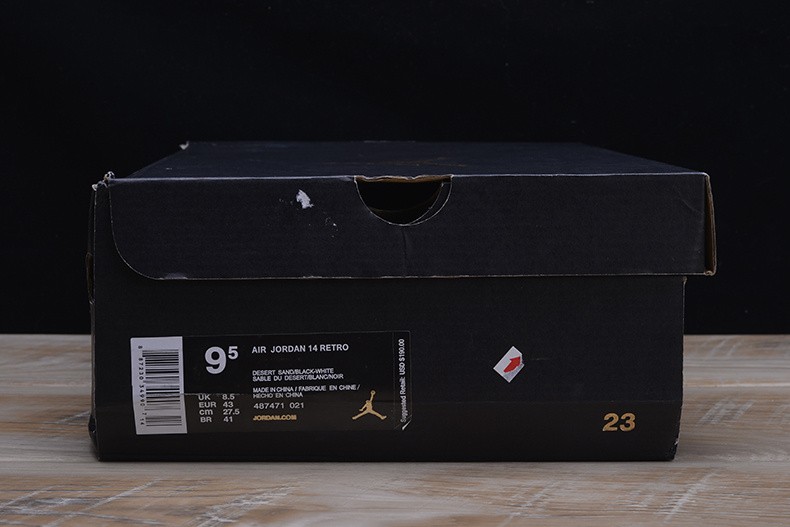 AIR JORDAN 14 RETRO "DESERT SAND" black/ white  487471-021