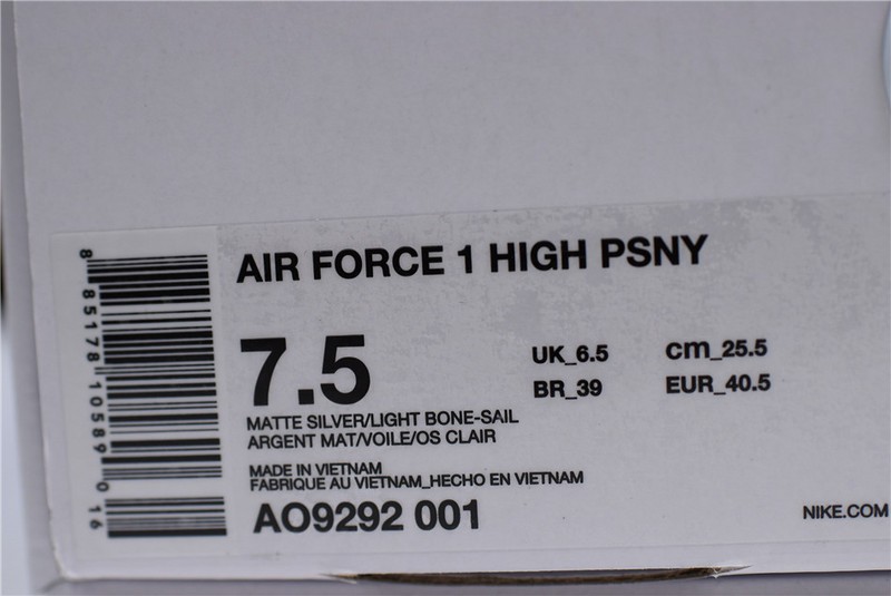 Air Force 1 High PSNY Silver Grey  AO9292-001