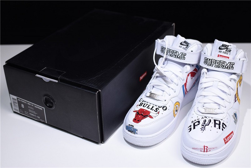 S*p*e X Nike Air Force 1 Mid NBA Teams White Aq8017-100