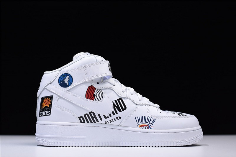 S*p*e X Nike Air Force 1 Mid NBA Teams White Aq8017-100