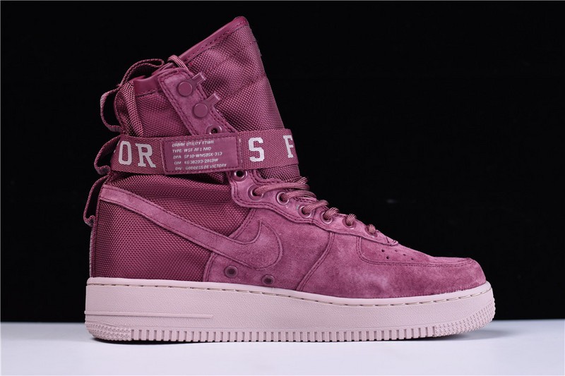NIKE SF AIR FORCE 1 ONE FIF VINTAGE WINE PARTICLE ROSE AJ1700-600