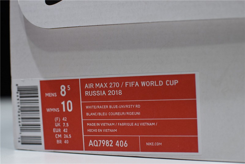 Nike Air Max 270 Overseas Edition "World Cup"   AQ7982-406