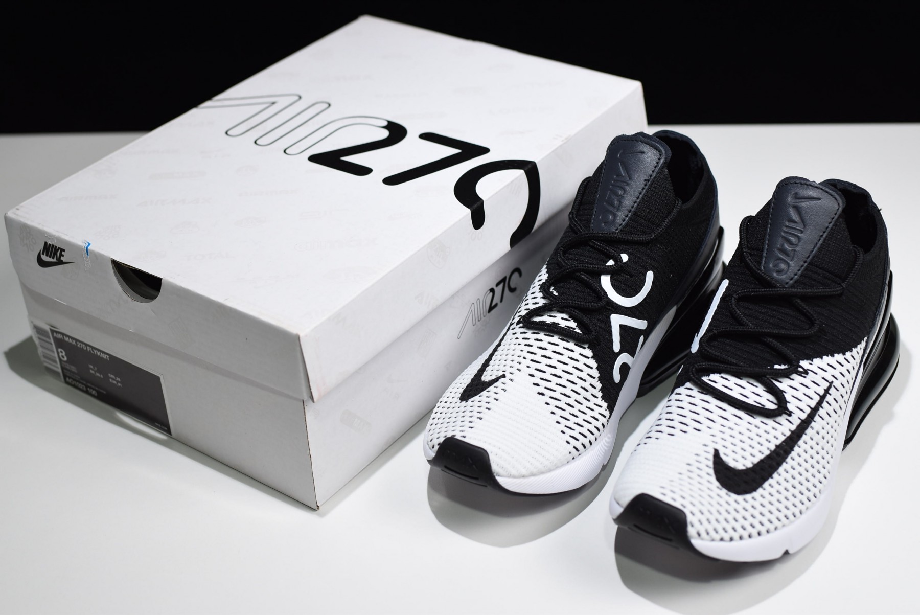 NIKE AIR MAX 270 FLYKNIT “WHITE/BLACK”  AO1023-100