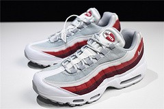 NIKE Air Max 95 Essential Mens White-Grey-Red Running Shoes  749766 103