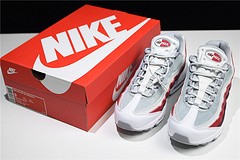 NIKE Air Max 95 Essential Mens White-Grey-Red Running Shoes  749766 103