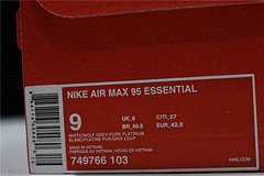 NIKE Air Max 95 Essential Mens White-Grey-Red Running Shoes  749766 103