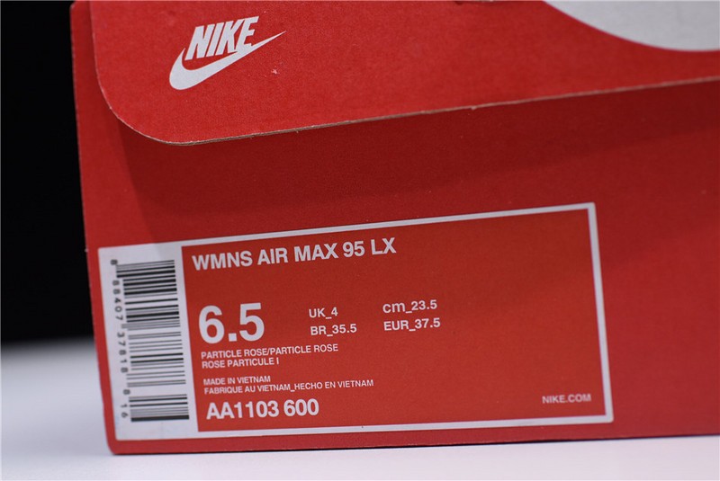 NIKE womens AIR MAX 95 DELUXE “PARTICLE ROSE”  Particle Rose AA1103-600