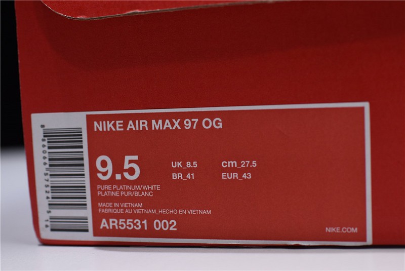 Nike Air Max 97 White Red  AR5531-002