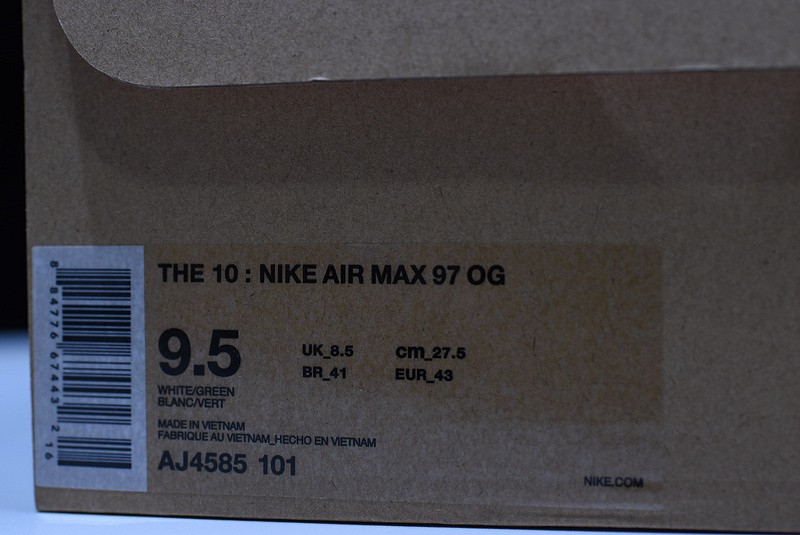 Off White X Air Max 97 white-mint green AJ4585 101
