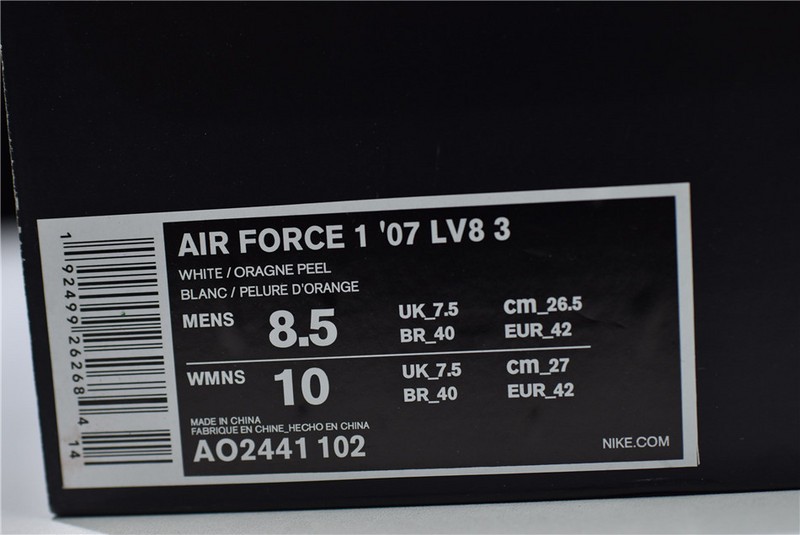 Air Force 1 Low Oversized Swoosh White Orange Peel AO2441-102