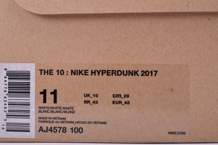 OFF-WHITE x Nike Hyperdunk 2017 FK THE TEN 10 Virgil Abloh  AJ4578-100