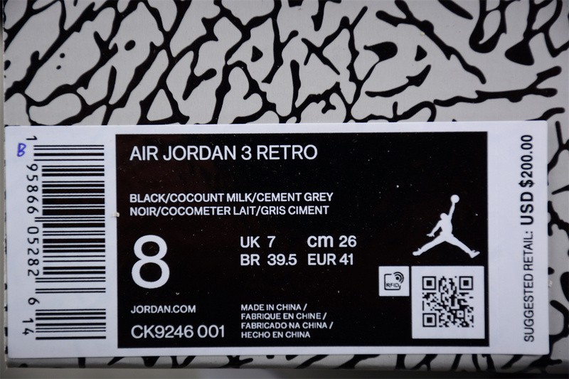 Air Jordan 3 Womens "Off Noir" CK9246-001
