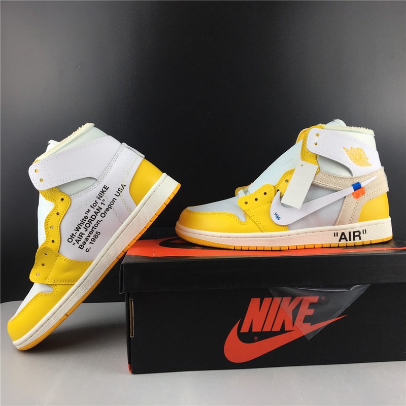 OFF-WHITE AIR JORDAN 1 RETRO yellow white AQ0818-149