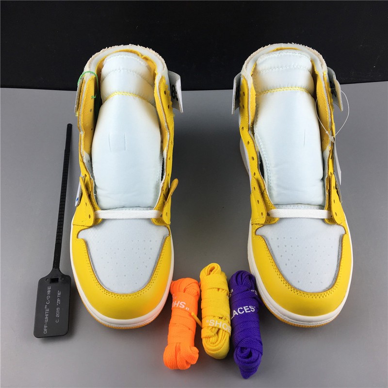 OFF-WHITE AIR JORDAN 1 RETRO yellow white AQ0818-149