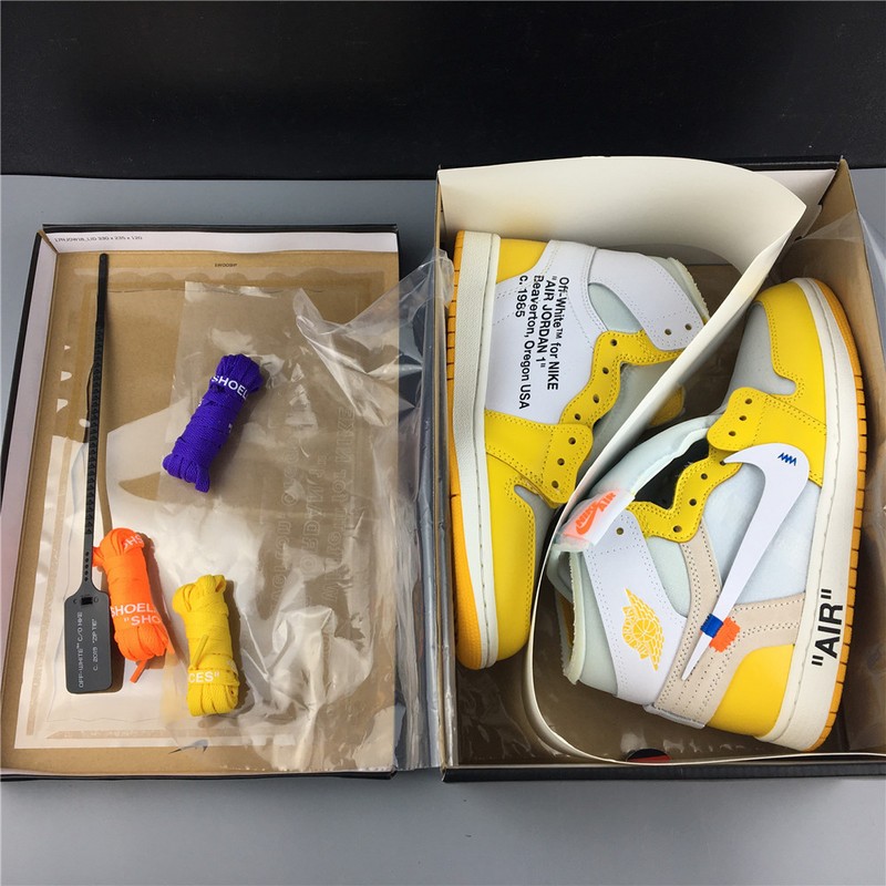 OFF-WHITE AIR JORDAN 1 RETRO yellow white AQ0818-149