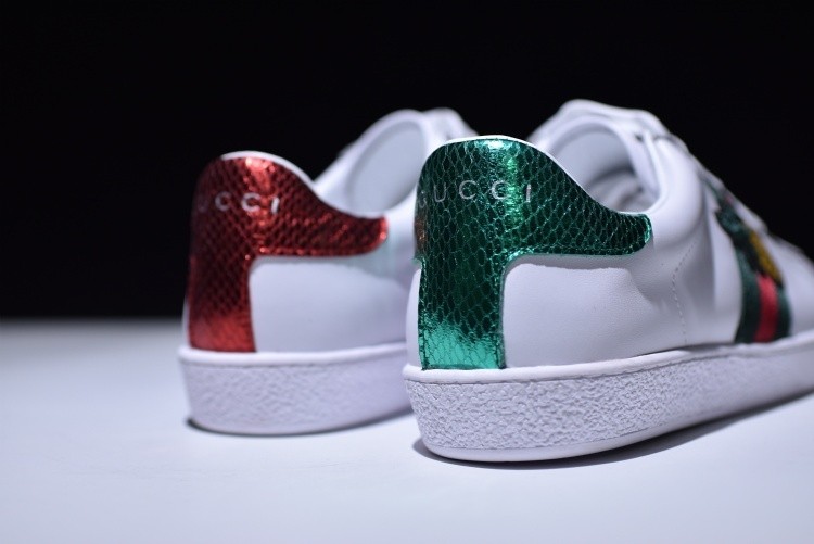 G*u*i Ace Embroidered Low-Top Sneaker with ladybird