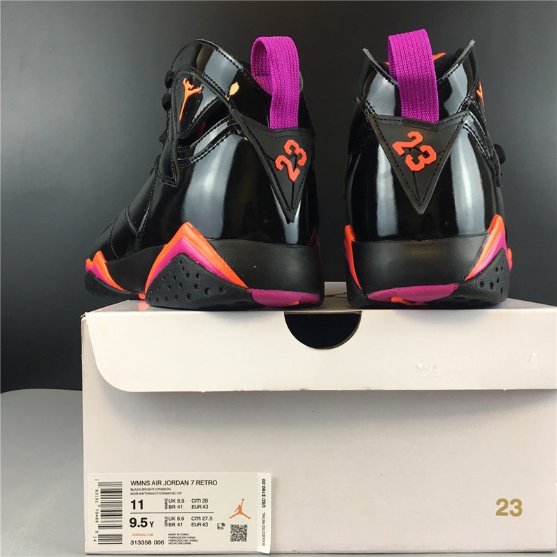 Air Jordan 7 Retro Black Patent Leather 313358-006